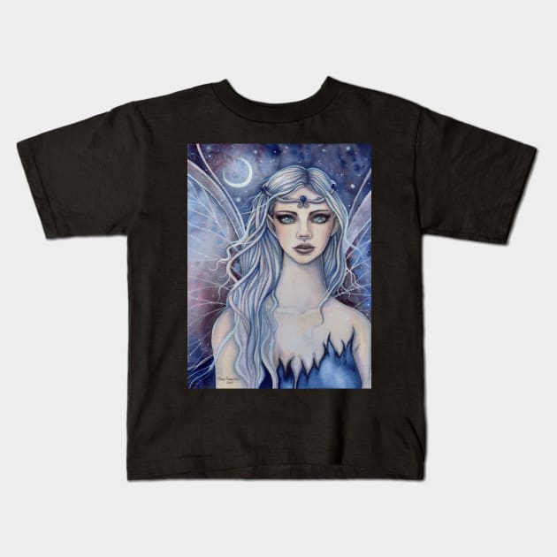 Sapphire Mystical Fairy Fantasy Art by Molly Harrison Kids T-Shirt by robmolily